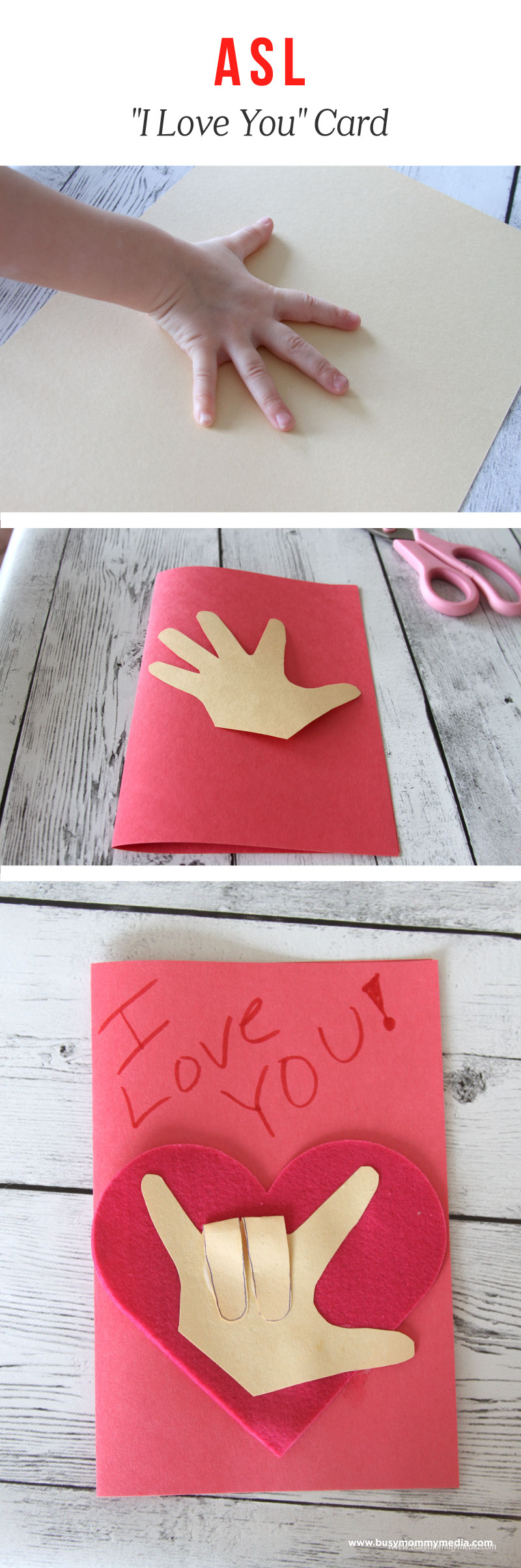 ASL Craft for Kids - "I Love You" Card for Valentine's Day