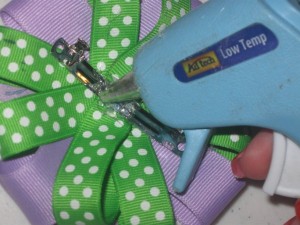 sew on barrette and hot glue-Step 8