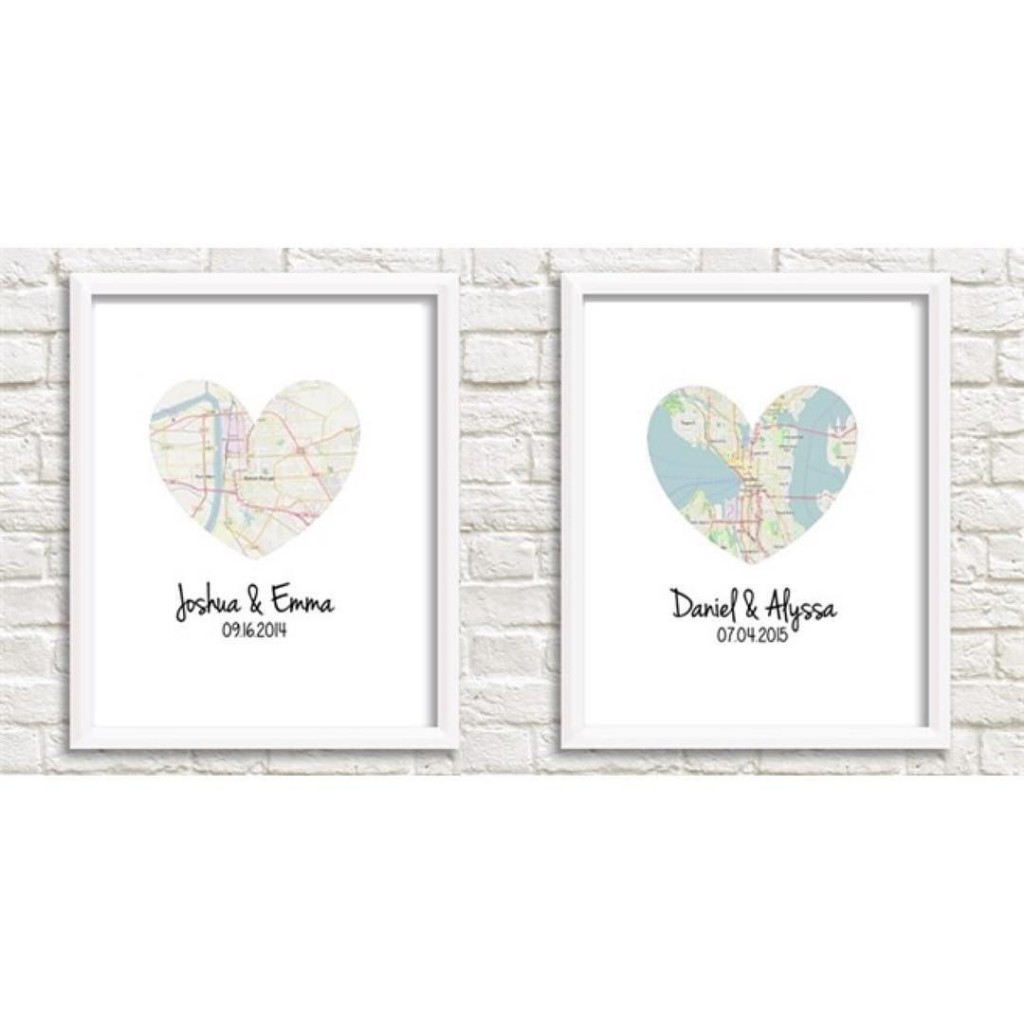 heart map print