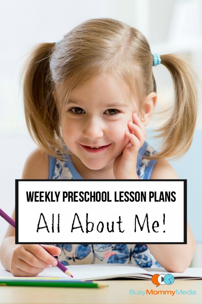Weekly Preschool Lesson Plans - All About Me | This is a complete lesson plan that you can do at home with your preschooler! This includes some great educational activities! 