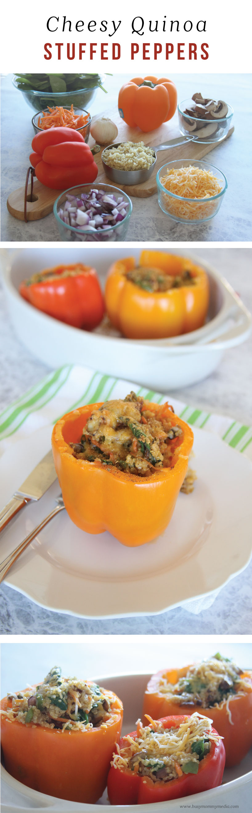Cheesy Quinoa Stuffed Peppers