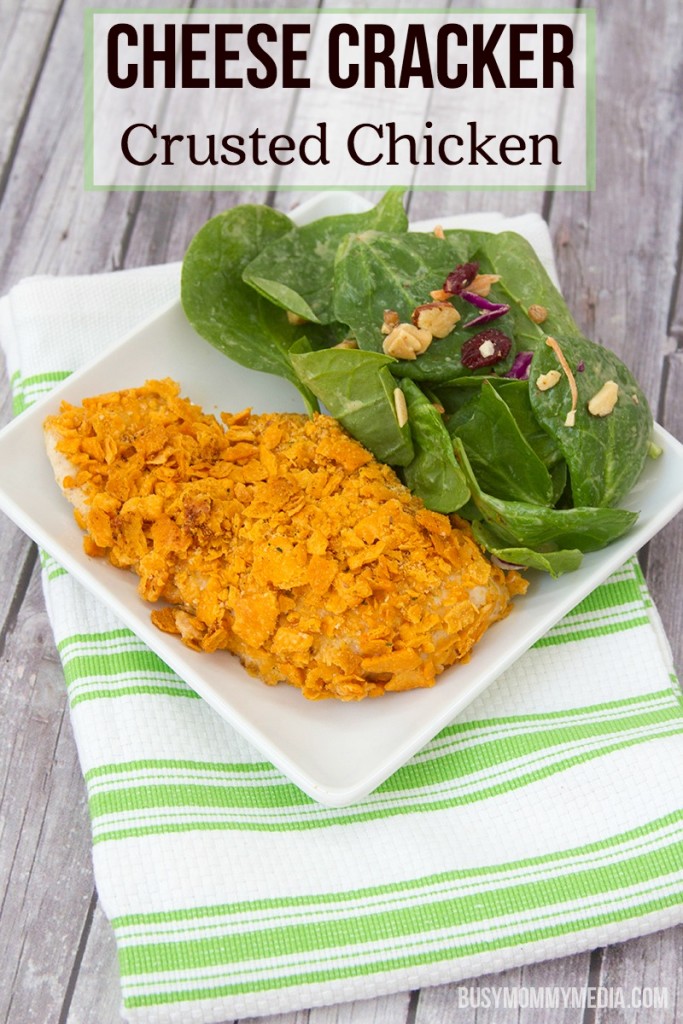 Cheese Cracker Crusted Chicken | This recipe is totally kid-friendly and it tastes amazing! My whole family loved this!
