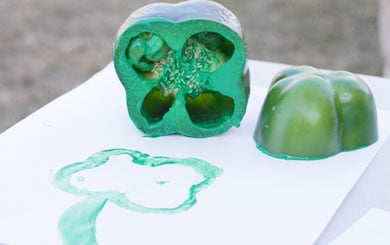 Craft: Pepper Printed Shamrocks
