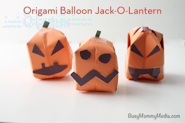 Origami Balloon Jack-O-Lantern on BusyMommyMedia.com