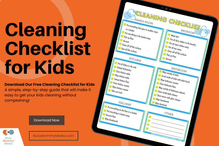 Printable Cleaning Checklist for Kids