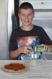 Spaghetti pizza