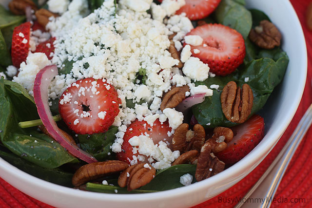 Strawberry Spinach Salad - The flavors in this are amazing! Perfect for summer!!