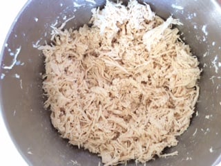 shredded chicken - Shred chicken the easy way using your mixer!