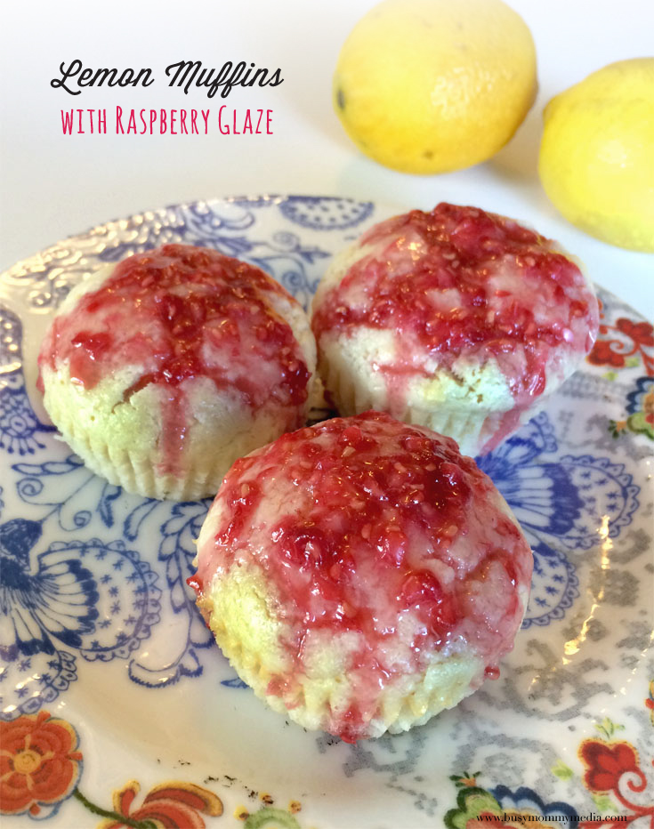 Lemon Muffin with raspberry glaze