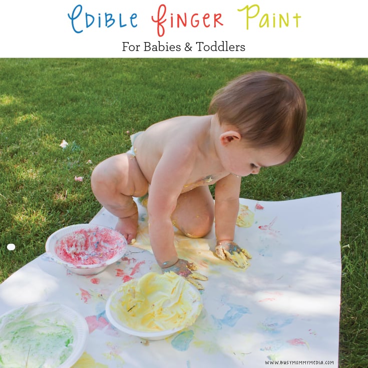 Edible Finger Paint - This is a great sensory project for babies! LOVE this!