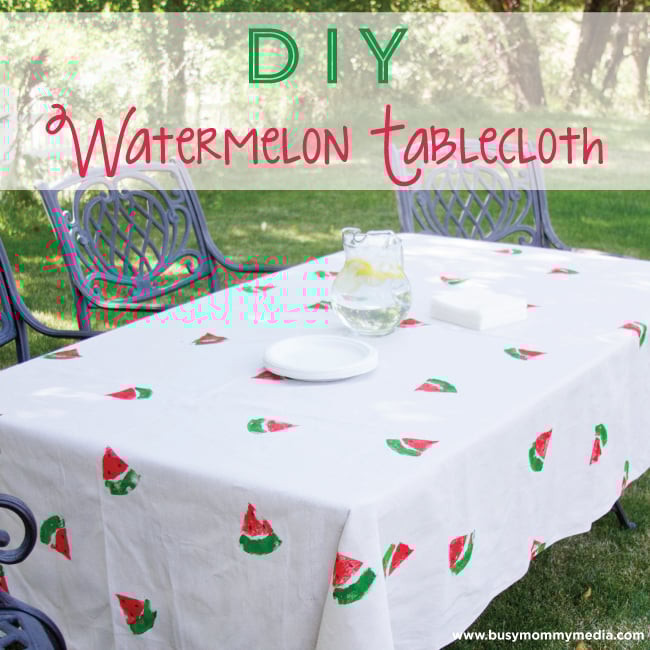 Diy Watermelon Tablecloth on www.busymommymedia.com