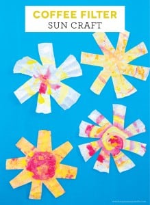 Coffee Filter Sun Craft on BusyMommyMedia.com