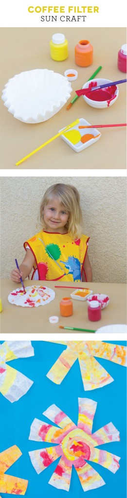 Coffee Filter Sun Craft on BusyMommyMedia.com 