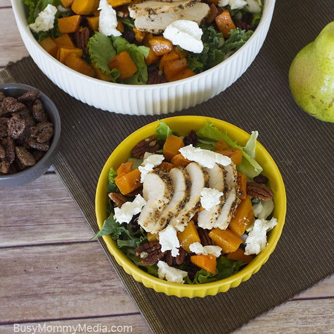 Roasted Butternut Squash and Pear Salad with Candied Pecans