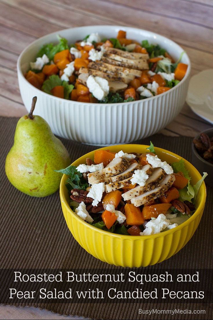 Roasted Butternut Squash and Pear Salad with Candied Pecans