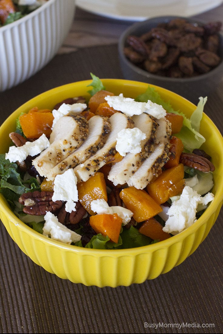 Roasted Butternut Squash and Pear Salad with Candied Pecans