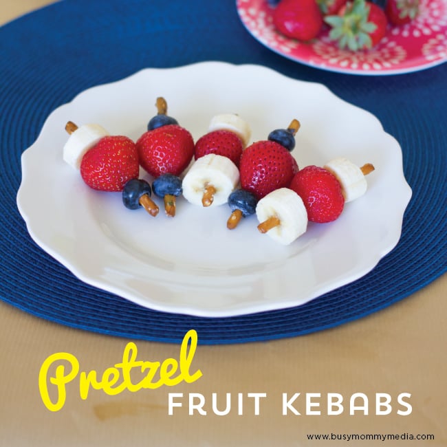 Pretzel Fruit Kebabs on BusyMommyMedia.com