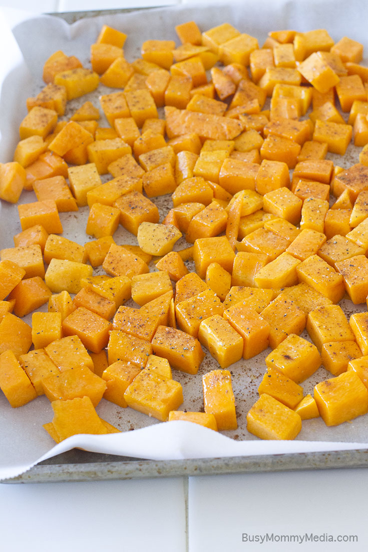 Roasted Butternut Squash on BusyMommyMedia.com | This is so good you'd never guess it only has 3 ingredients!