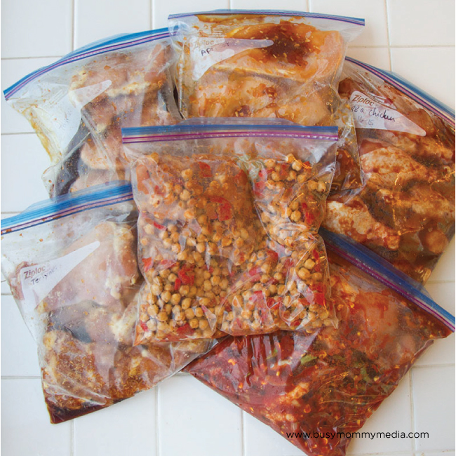 MORE Chicken Dump Freezer Meals - Cook 7 meals in an hour with this freezer meal plan on BusyMommyMedia.com
