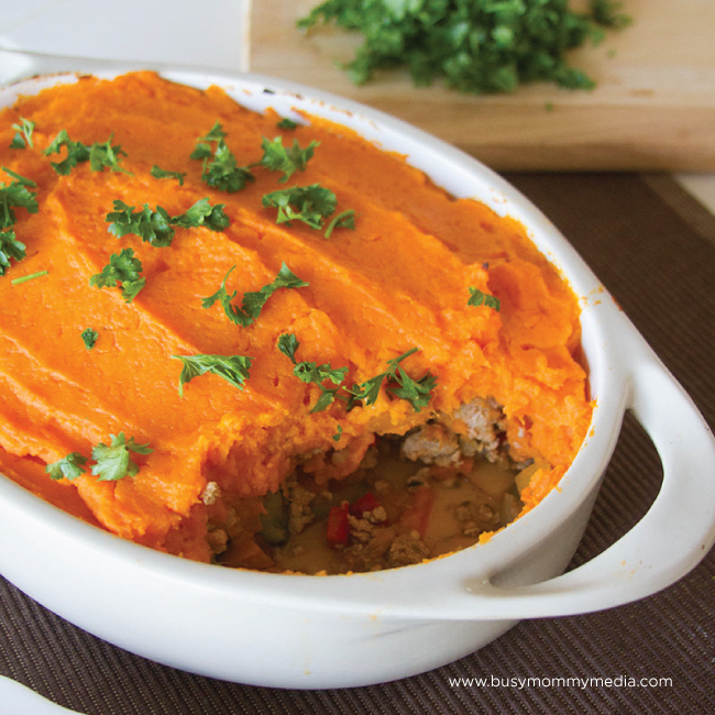 Sweet Potato Shepherd's Pie on BusyMommyMedia.com