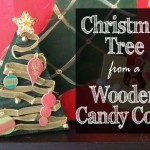 Re-purpose your holiday decor and make this Christmas tree from a wooden candy corn!