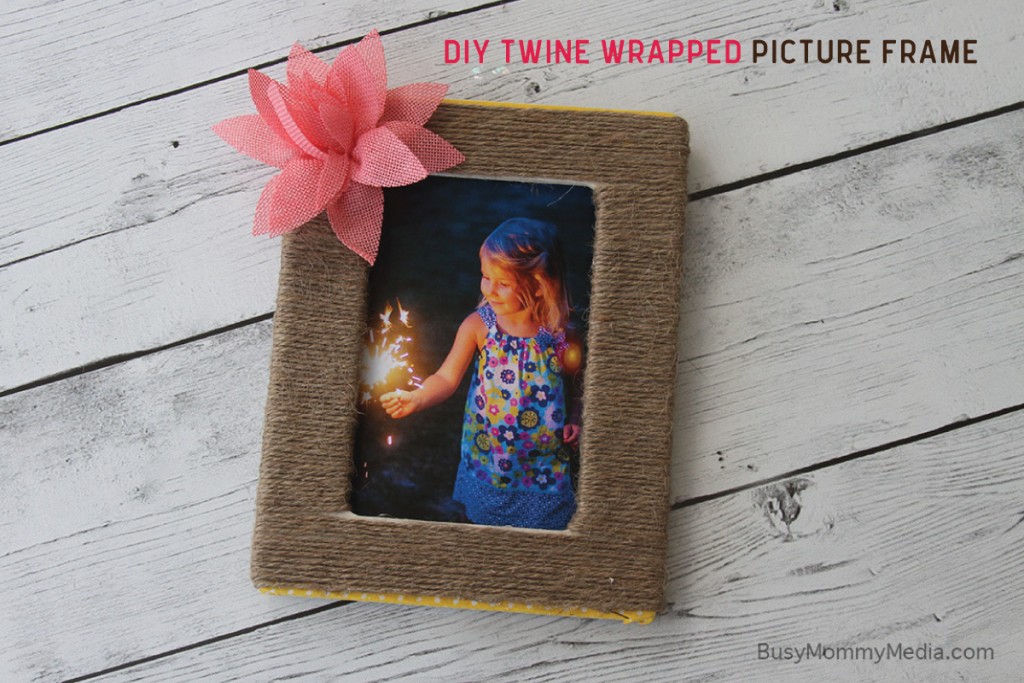 DIY Twine Wrapped Picture Frame on BusyMommyMedia.com