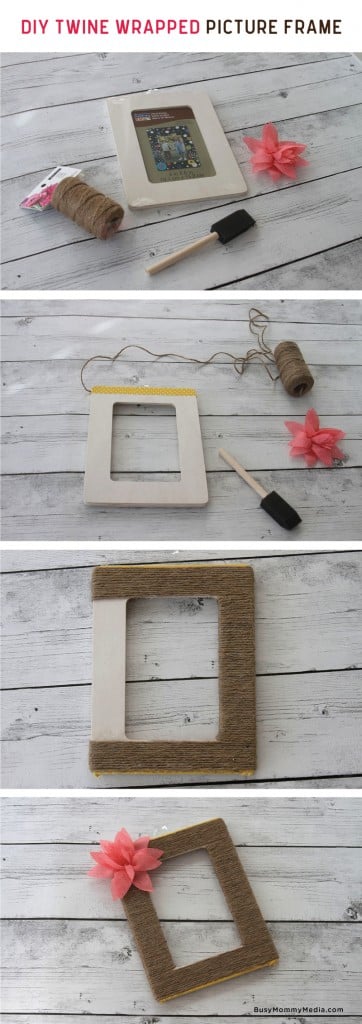 DIY Twine Wrapped Picture Frame on BusyMommyMedia.com