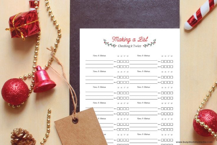 Free Printable Christmas Card Address List