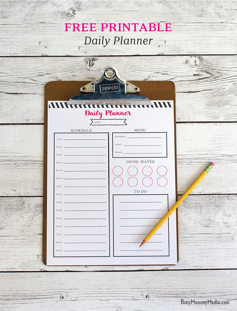 Free printable daily planner - See your entire day at a glance. This is such a great way to stay on task!
