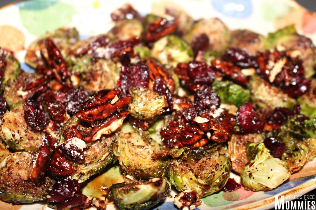 roasted brussel sprouts with caramelized walnuts