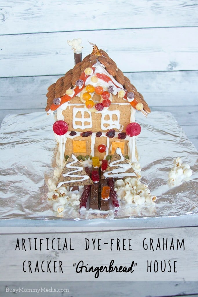 Artificial Dye-Free Graham Cracker "gingerbread" houses 