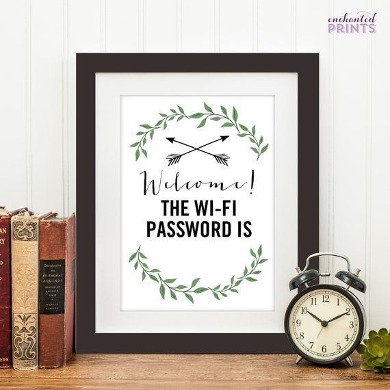 wi-fi password sign for guests