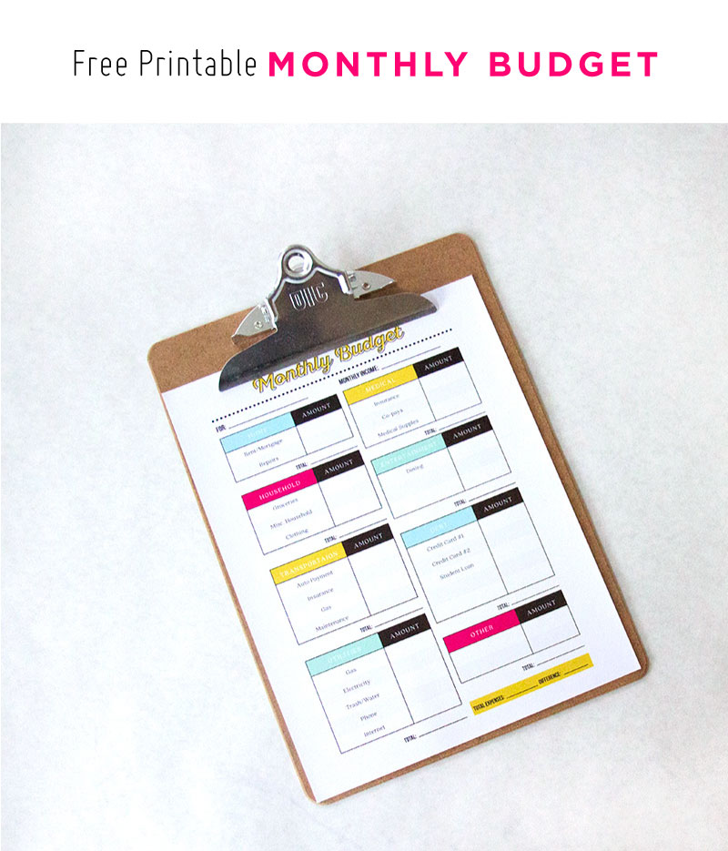 Free Printable Monthly Budget | This is so cute! What a great way to get on top of your finances! 