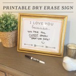 Printable "I Love You Because . . . " Dry Erase Sign