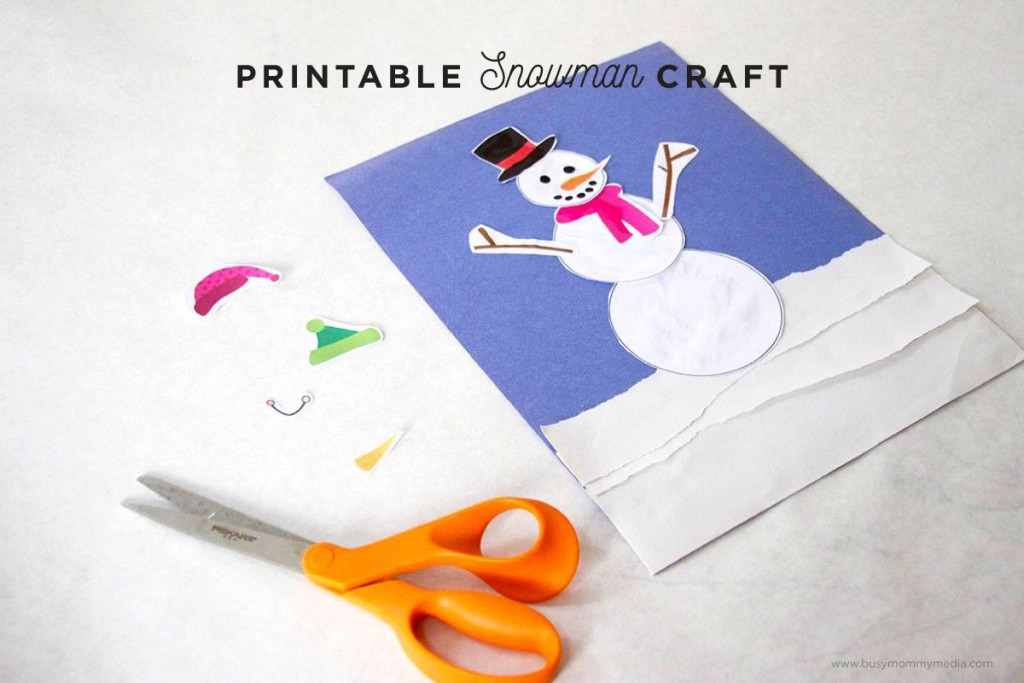 Printable Snowman Craft on BusyMommyMedia.com