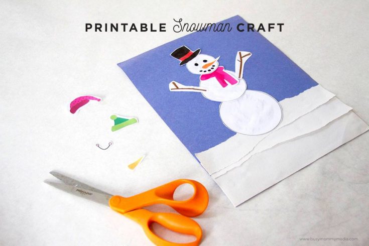 Printable Snowman Craft on BusyMommyMedia.com