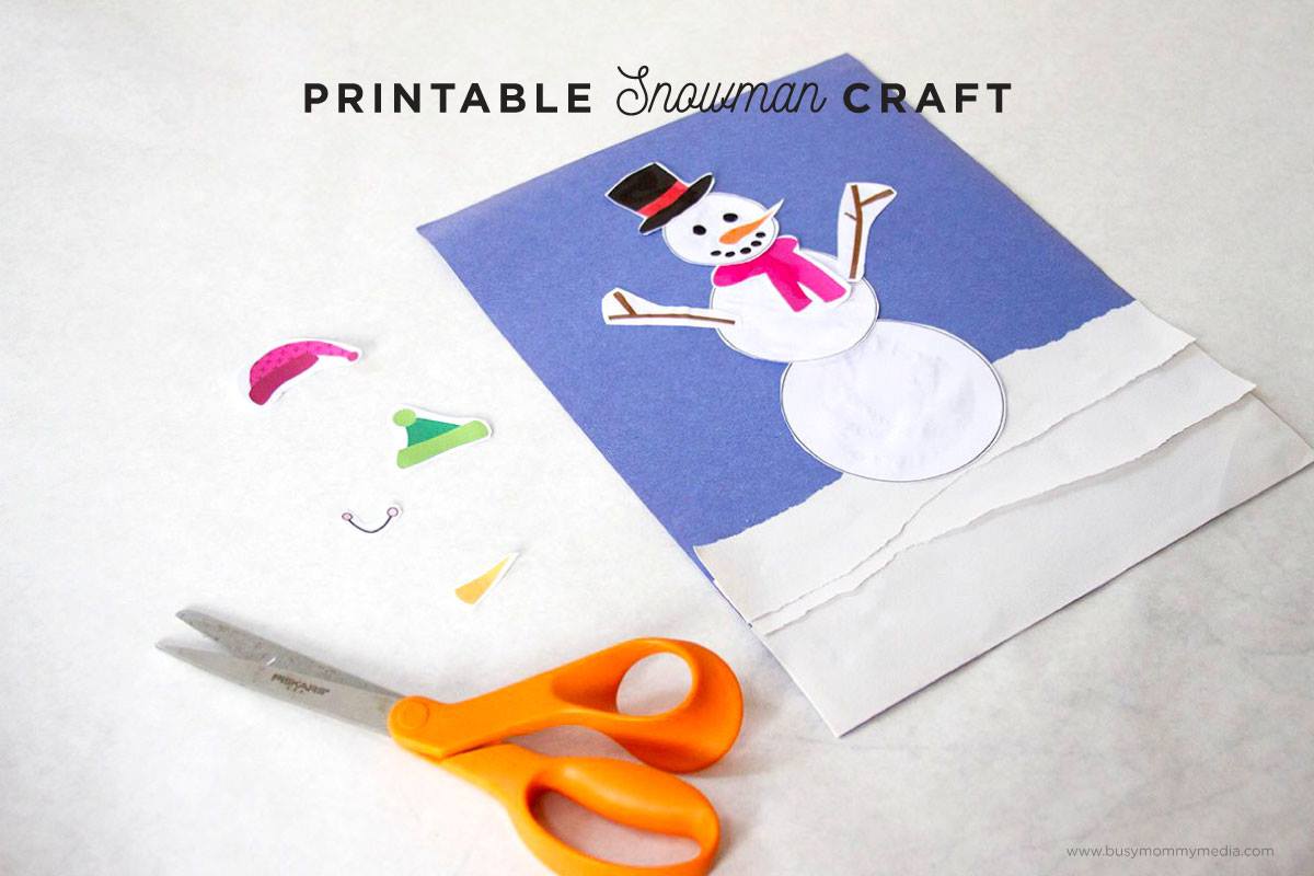 Printable Snowman Craft on BusyMommyMedia.com
