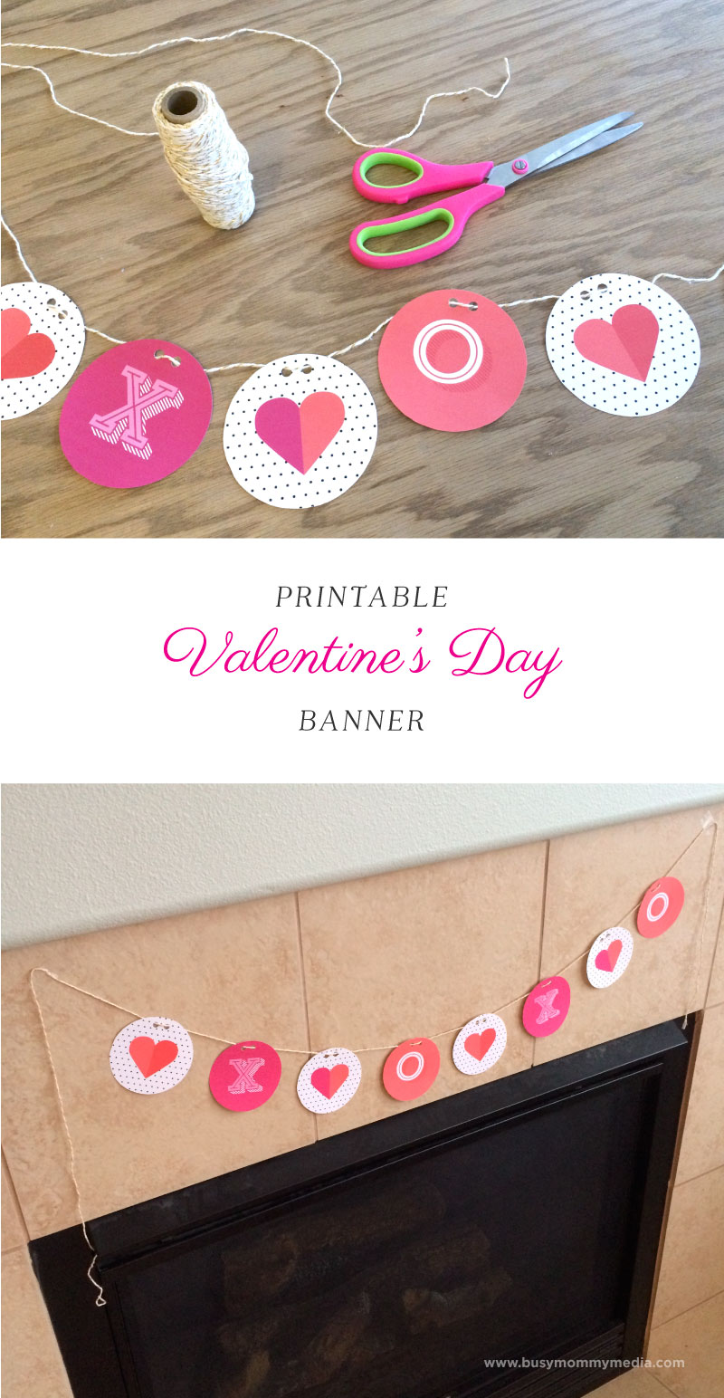 Printable Valentine's Day Banner on BusyMommyMedia.com