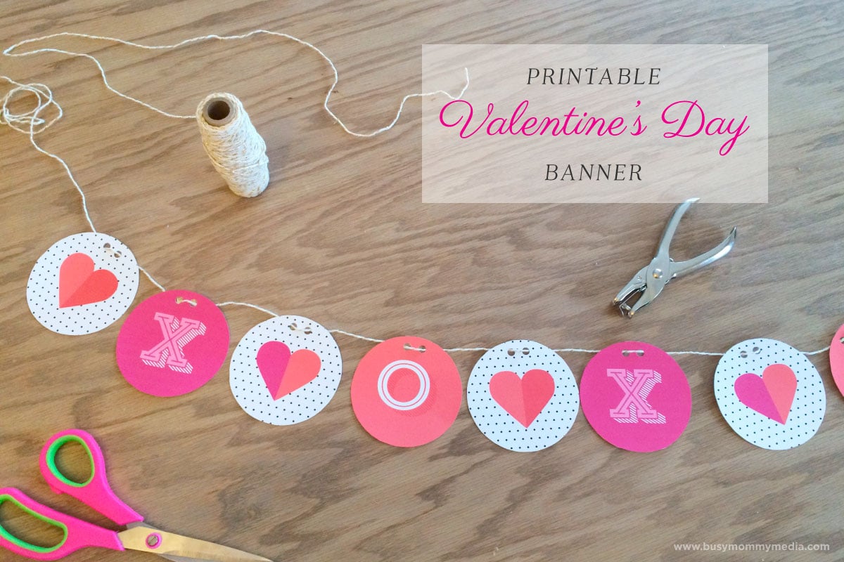 Printable Valentine's Day Banner on BusyMommyMedia.com