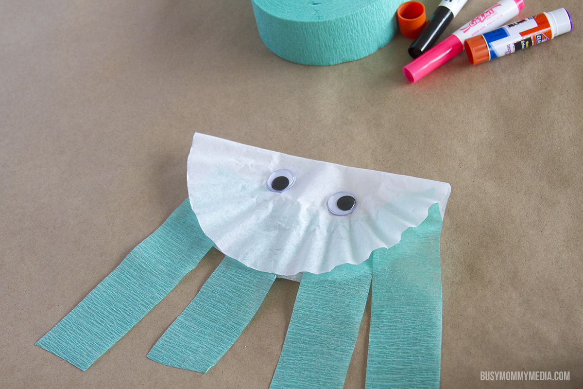 Coffee Filter Jelly Fish Craft for kids