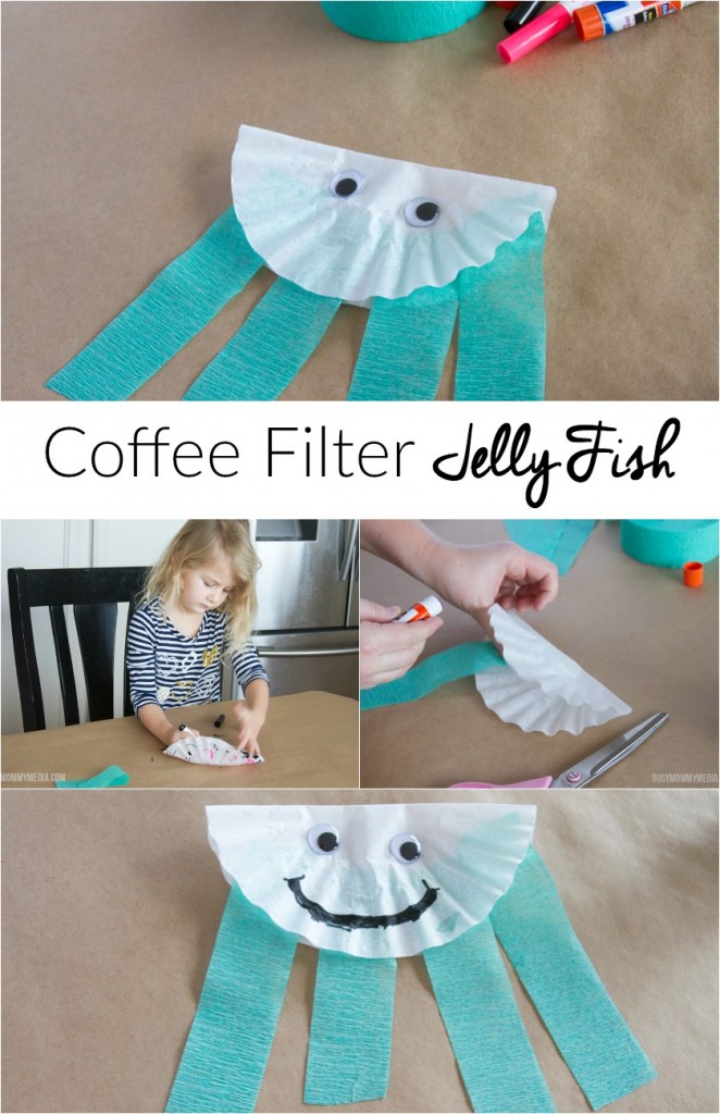 Coffee Filter Jelly Fish Craft for kids