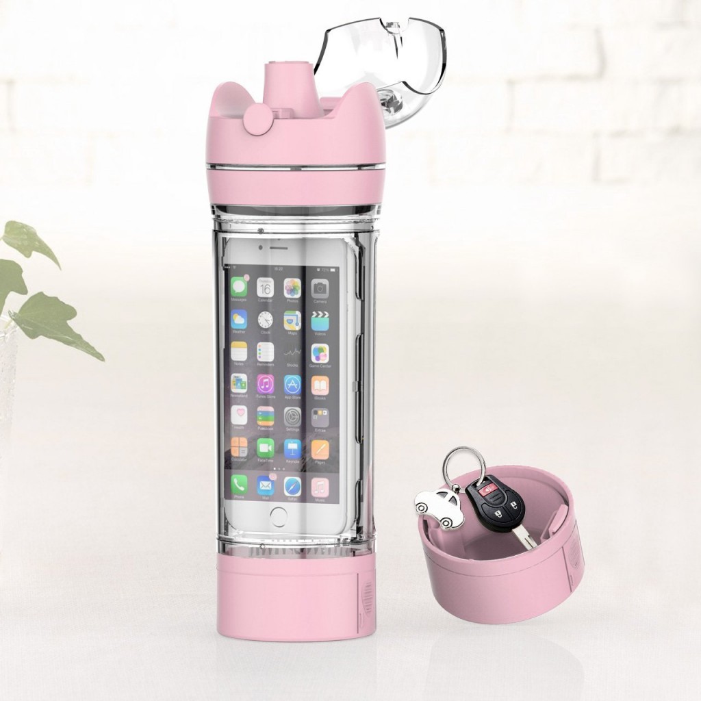 The iBottle by SH&H- A Stylish Leak Proof Water Bottle That Safely Stores Your iPhone 6- Perfect For The Gym