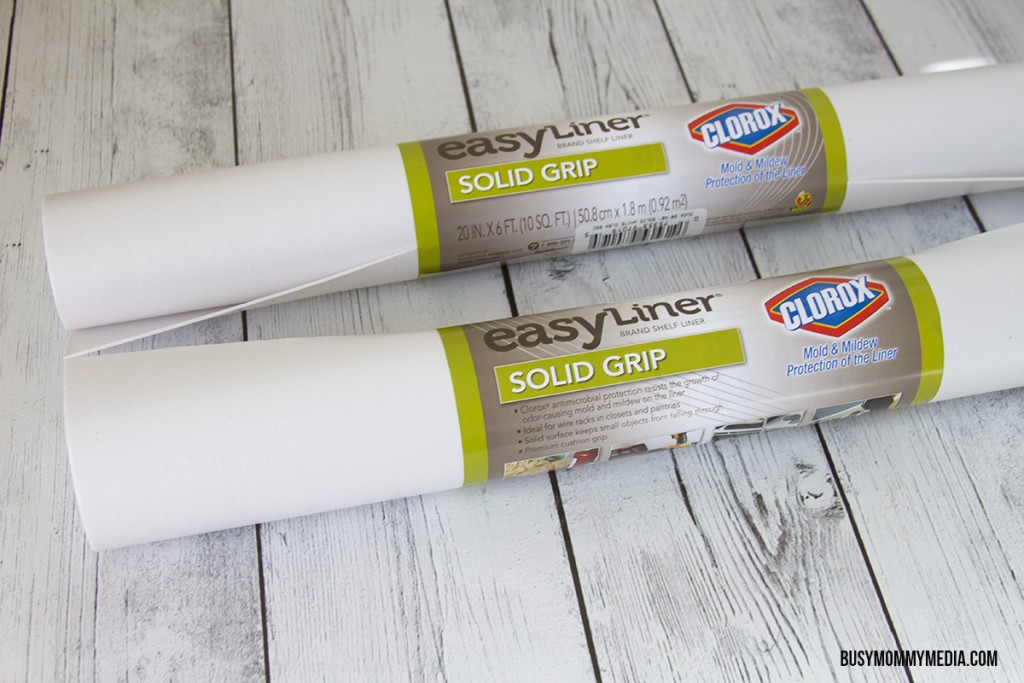 Easy Liner® brand shelf liners by Duck® brand now includes Clorox® antimicrobial protection to prevent the growth of odor-causing mold and mildew.