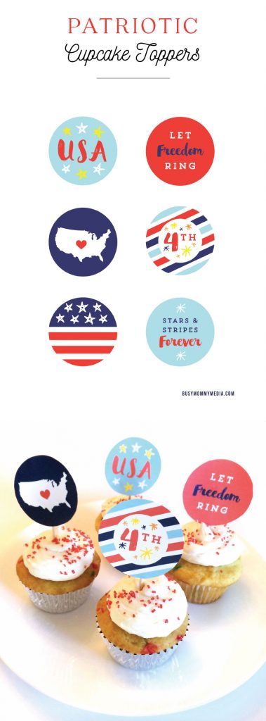 4th of july cupcake toppers 