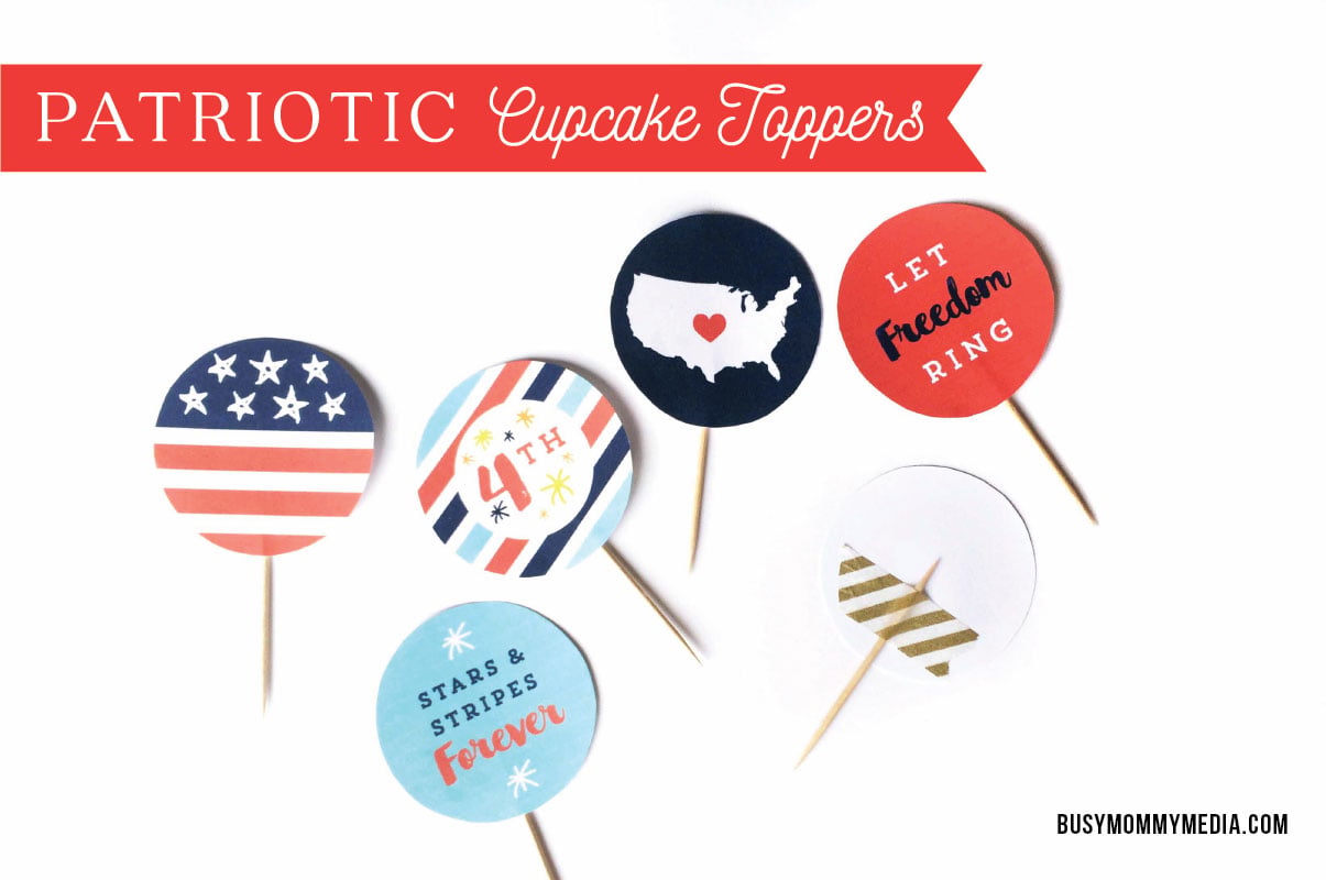 Patriotic Cupcake Toppers for the 4th of July