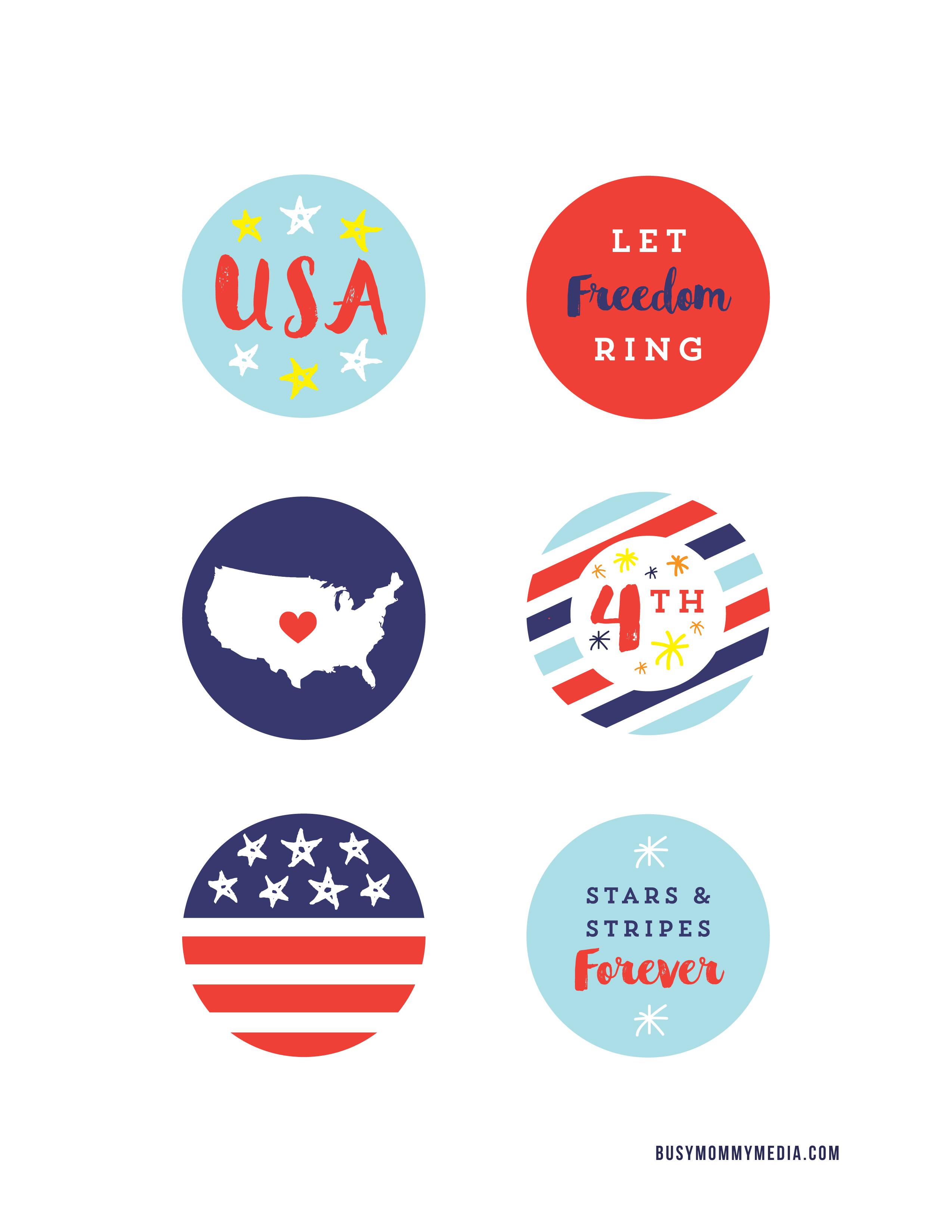 Patriotic Cupcake Toppers