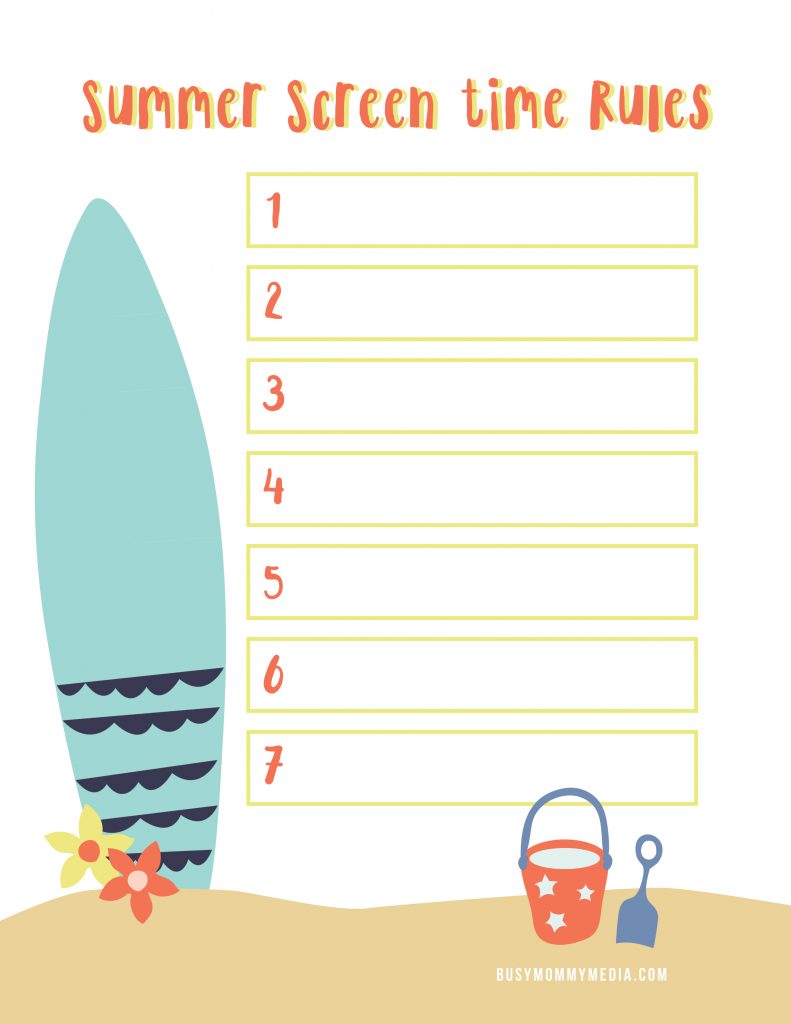 Summer Screen Time Printable