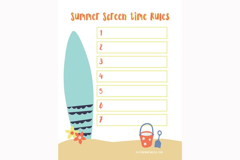 Summer Screen Time Printable