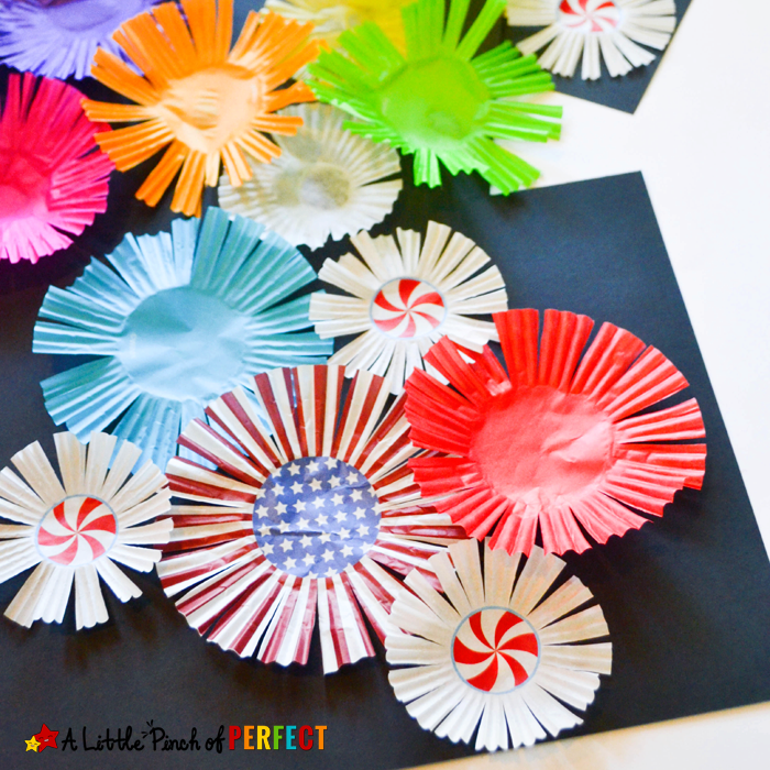 Cupcake liner fireworks