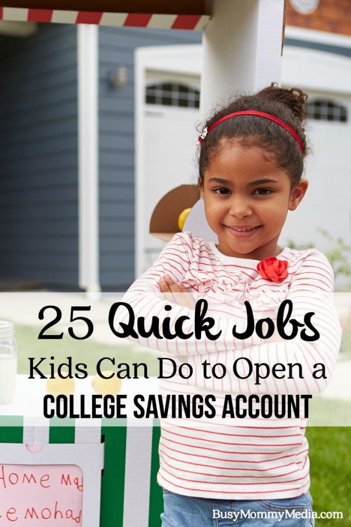 23 Quick Jobs Kids Can Do to Open a College Savings Account